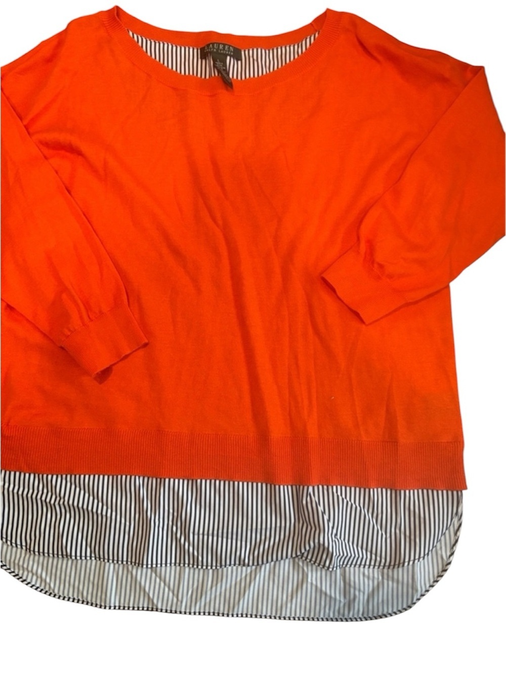 Ralph Lauren Orange Layered Sweater Top
